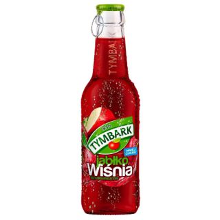 Tymbark Jabłko Wiśnia 250 ml, owocowy napój w szklanej butelce 24 sztuki