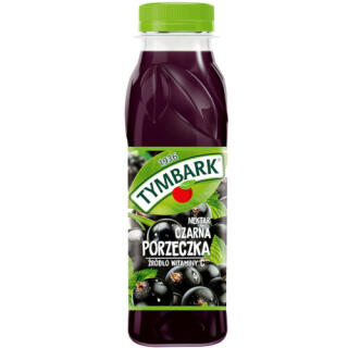 Tymbark Nektar Czarna Porzeczka 300 ml, owocowy, w butelce PET 12 sztuk