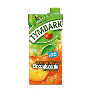 Tymbark Pomarańcza Brzoskwinia 1L, owocowy napój, w kartonie 1 sztuka