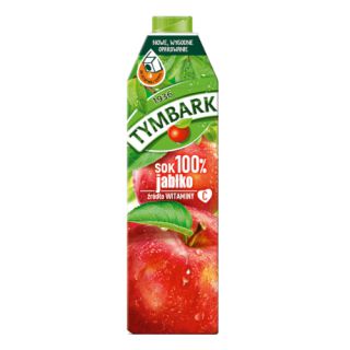 Tymbark Sok 100% Jabłko 1L, owocowy, w kartonie 1 sztuka