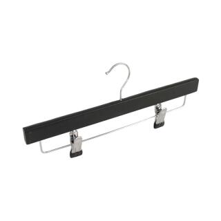 Wieszak na spodnie drewniany z klamerkami Donau HOME 10 sztuk, 35 x 17 x 1,2 cm czarny