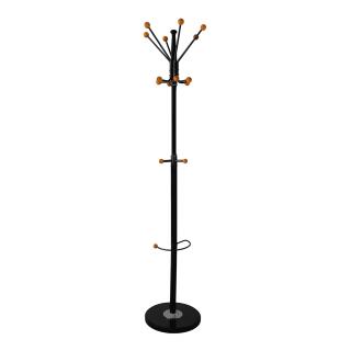 Wieszak stojący na ubrania wierzchnie z miejscem na parasole Office Products Stockholm czarny