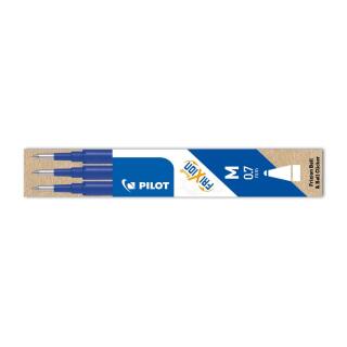 Wkład wymienny do piór wymazywalnych Pilot Frixion Ball i Clicker FR7 M, końcówka 0,7 mm, 3 sztuki niebieski