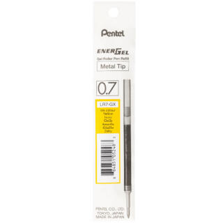 Wkład wymienny do pióra kulkowego Pentel EnerGel LR7, końcówka 0,7 mm żółty