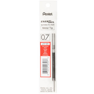 Wkład wymienny LR7 do pióra kulkowego Pentel EnerGel BL107 i BL77, końcówka 0,7 mm czerwony