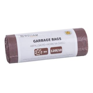 Worki do segregacji odpadów bez wiązania Donau HOME 120L x 10 sztuk, folia LDPE brązowe