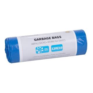 Worki do segregacji odpadów bez wiązania Donau HOME 120L x 10 sztuk, folia LDPE niebieskie