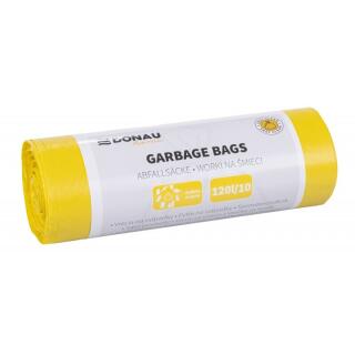 Worki do segregacji odpadów bez wiązania Donau HOME 120L x 10 sztuk, folia LDPE żółte