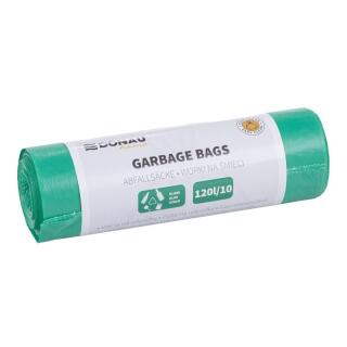Worki do segregacji odpadów bez wiązania Donau HOME 120L x 10 sztuk, folia LDPE zielone