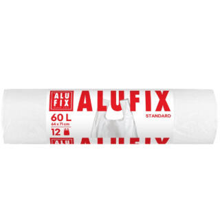 Worki na odpady ALUFIX Standard HDPE, z uszami, białe 60L x 12 sztuk
