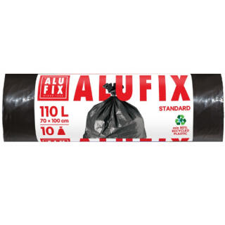 Worki na odpady ALUFIX Standard LDPE, bez wiązania, czarne 110L x 10 sztuk