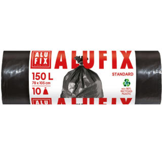 Worki na odpady ALUFIX Standard LDPE, bez wiązania, czarne 150L x 10 sztuk