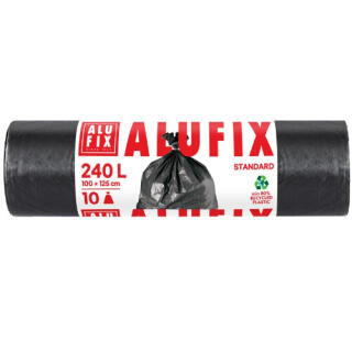 Worki na odpady ALUFIX Standard LDPE, bez wiązania, czarne 240L x 10 sztuk