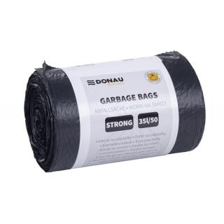 Worki na odpady bez wiązania Donau HOME, mocna folia LDPE, czarne 35L x 50 sztuk