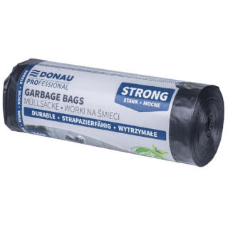 Worki na odpady bez wiązania Donau PROFESSIONAL Strong, mocne do ciężkich odpadów, czarne 240L x 10 sztuk