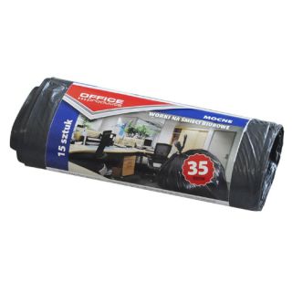 Worki na odpady biurowe Office Products Mocne LDPE, czarne 60L x 15 sztuk