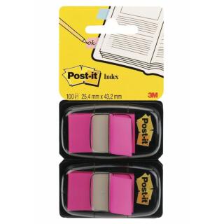 Zakładki indeksujące Post-it 25,4 x 43,2 mm, foliowe paski, 2 x 50 sztuk jasnoróżowe