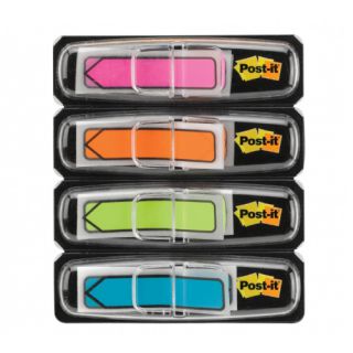 Zakładki indeksujące Post-it 684-ARR4 12x43 mm, neonowe foliowe strzałki, 96 sztuk w dyspenserze 4 kolory