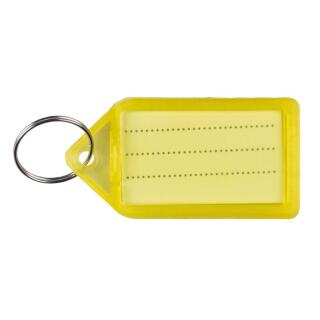Zawieszki na klucze Q-Connect 55 x 30 mm, sztywne z etykietą opisową, 40 sztuk żółte