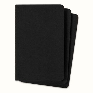 Zeszyt Moleskine Cahiers P 9x14 cm, 64 strony, gładki, tekturowa oprawa, 3 sztuki czarny