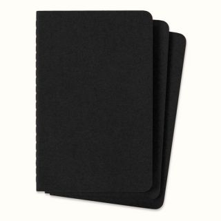 Zeszyt Moleskine Cahiers P 9x14 cm, 64 strony w kratkę, tekturowa oprawa, 3 sztuki czarny