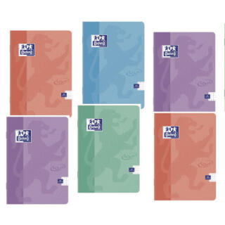 Zeszyt Oxford Touch Pastel A5, w kratkę z marginesem, miękka oprawa, miks okładek 60 kartek