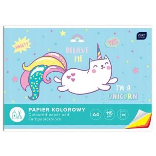 Zeszyt papierów kolorowych A4 Interdruk 10 arkuszy