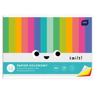 Zeszyt papierów kolorowych A5 Interdruk 10 arkuszy
