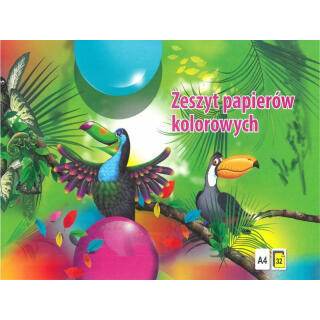 Zeszyt papierów kolorowych kredowany połyskujący Kreska A4 / 80 g 32 arkusze