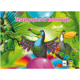Zeszyt papierów kolorowych kredowany połyskujący Kreska A5 / 80 g 32 arkusze