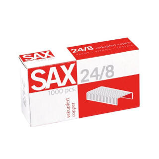 Zszywki miedziane SAX, opakowanie 1000 sztuk 24/8 do 40 kartek