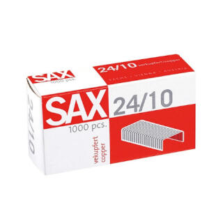 Zszywki miedziane SAX, opakowanie 1000 sztuk 24/10 do 60 kartek