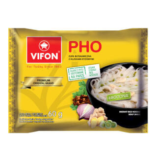 Zupa błyskawiczna wietnamska z makaronem ryżowym Vifon Premium PHO, łagodna 60 g