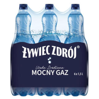 Żywiec Zdrój 1,5L x 6 sztuk, woda źródlana, w butelkach PET gazowana
