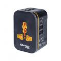 Adapter podróżny Donau TRAVEL 205 USB-C x 2 i USB-A x 2, ładowarka sieciowa, wtyczka EU, UK, USA, AUS czarny