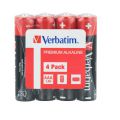 Baterie Verbatim Premium Alkaline AAA LR03 1,5V, cienkie paluszki alkaliczne 4 sztuki