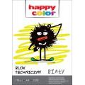 Blok techniczny biały Happy Color A4, papier 170 g/m2 10 kartek