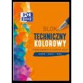 Blok techniczny kolorowy Oxford A4, papier 225 g 10 kartek