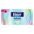 Chusteczki higieniczne 3-warstwowe białe Velvet Balsam Eco Pack, listki o kremowym zapachu, w pudełku 70 sztuk