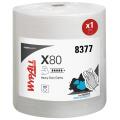 Czyściwo przemysłowe włókninowe wielokrotnego użytku Kimberly-Clark WypAll X80 Power Clean 8377, białe ściereczki 31,5 × 34 cm 1 rolka x 455 listków