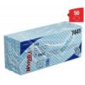 Czyściwo składane włókninowe Kimberly-Clark WypAll X50 Critical Clean 7441, niebieskie ściereczki 41,8 × 22,1 cm 50 sztuk