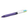 Długopis BIC 4Colours Grip 1,0mm, automatyczny, 4 wkłady obudowa fioletowa