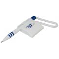 Długopis z przyklejaną poziomą podstawką na sprężynce Office Products, biała obudowa, końcówka 0,7 mm niebieski