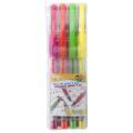Długopis żelowy ze skuwką Gimboo Fluo, końcówka 0,8 mm, neonowy tusz 4 kolory
