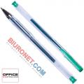 Długopis żelowy ze skuwką Office Products Classic, kartonik 50 sztuk, końcówka 0,7 mm zielony