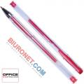 Długopis żelowy ze skuwką Office Products Classic, kartonik 50 sztuk, końcówka 0,7 mm czerwony