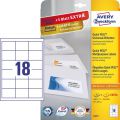 Etykiety uniwersalne Avery Zweckform, trwałe, papierowe białe, 30 arkuszy A4 64x45mm