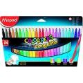 Flamastry szkolne Maped Color'Peps, długotrwałe, transparentna skuwka 24 kolory