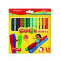 Flamastry trójkątne KEYROAD Capfix Markers, łączone skuwki 24 kolory