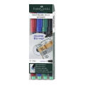 Foliopis permanentny Faber Castell Multimark F 1513, końcówka 0.6 mm, zestaw w etui 4 kolory